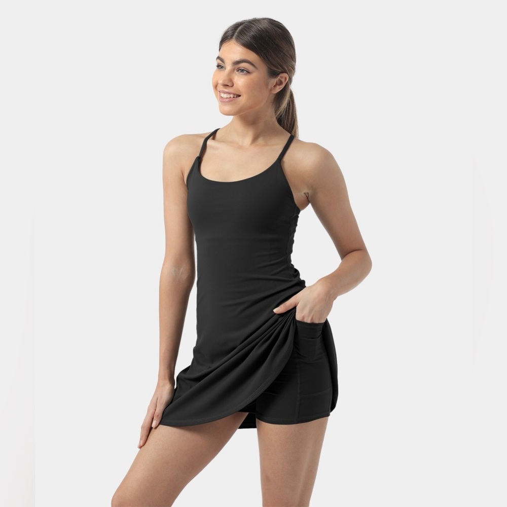 Halara Black Softlyzero Plush Backless Active Dre… - image 3